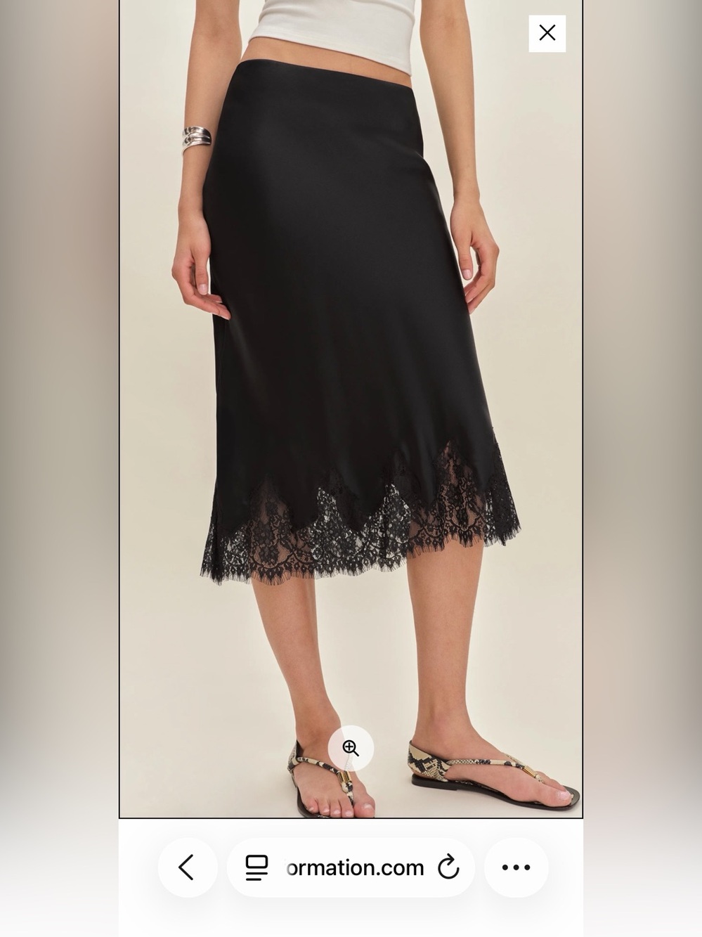 Reformation Carolina silk lace skirt size L - Picture 4 of 11